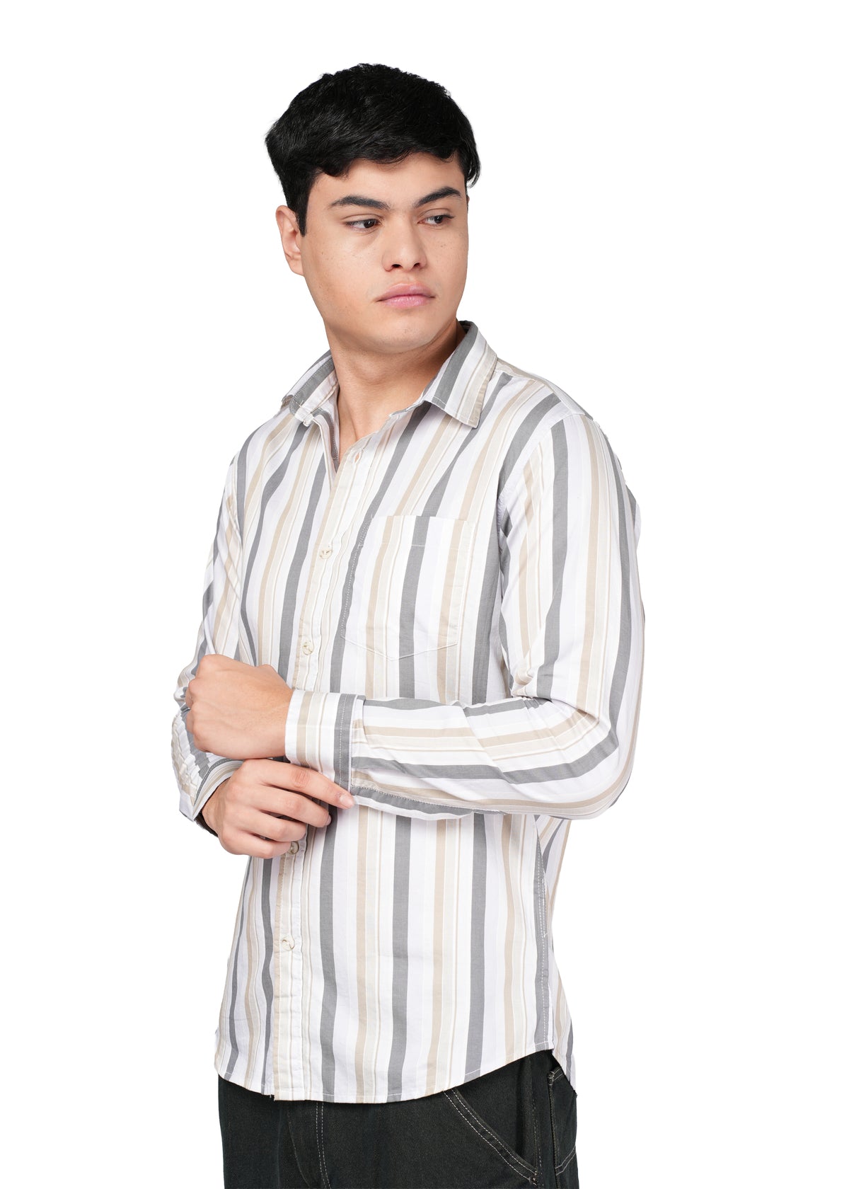 BEIGEN GREY STRIPE