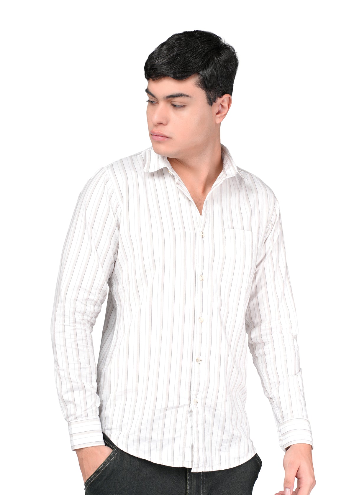 GREY N BROWN STRIPE