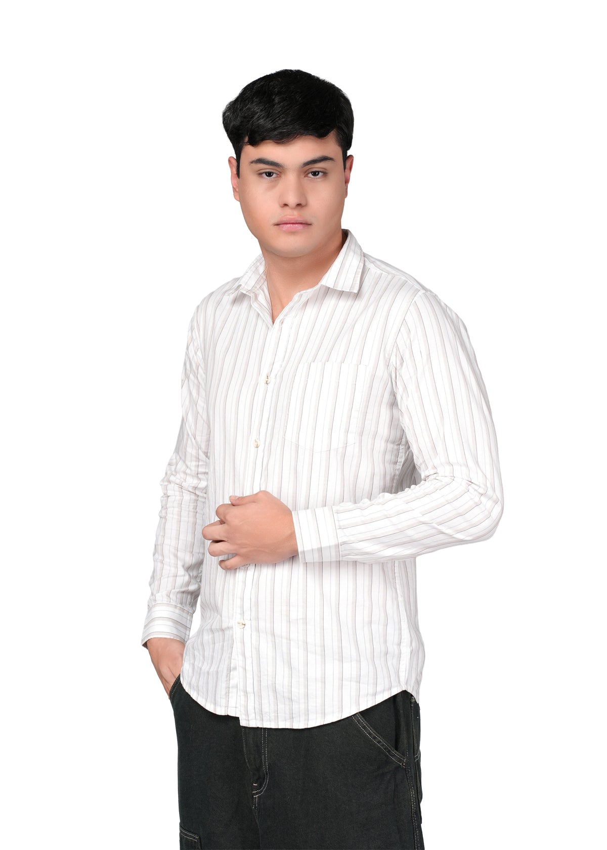 GREY N BROWN STRIPE
