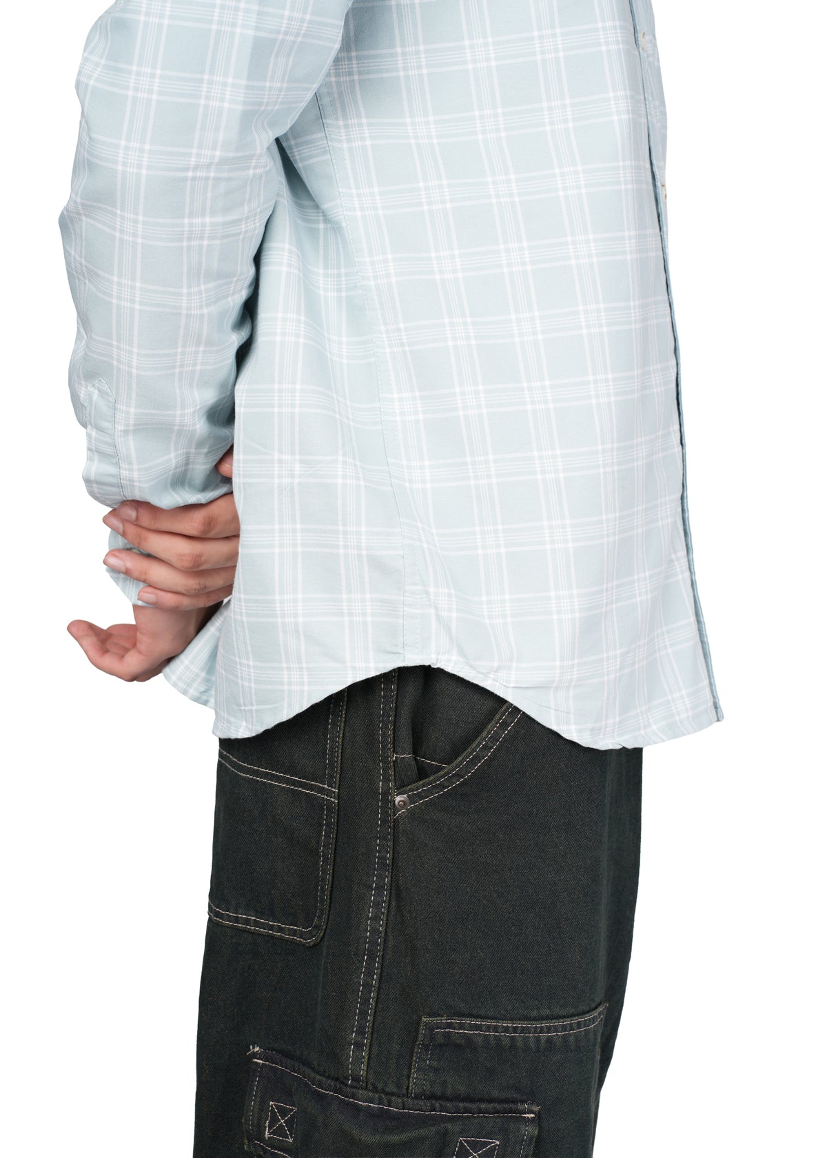CASUAL CHECK PALE BLUE