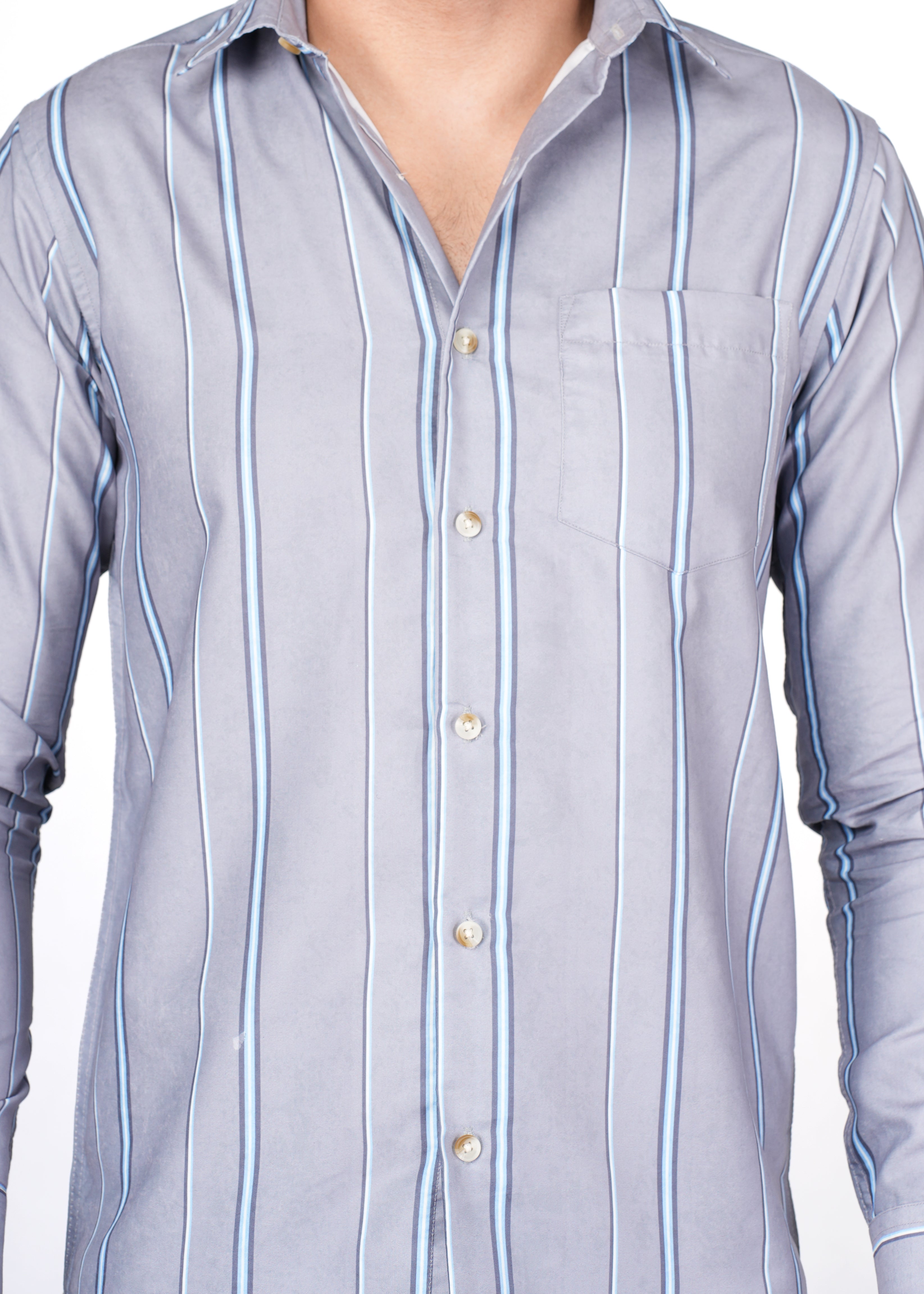 GREY N BLUE SMOKE STRIPE