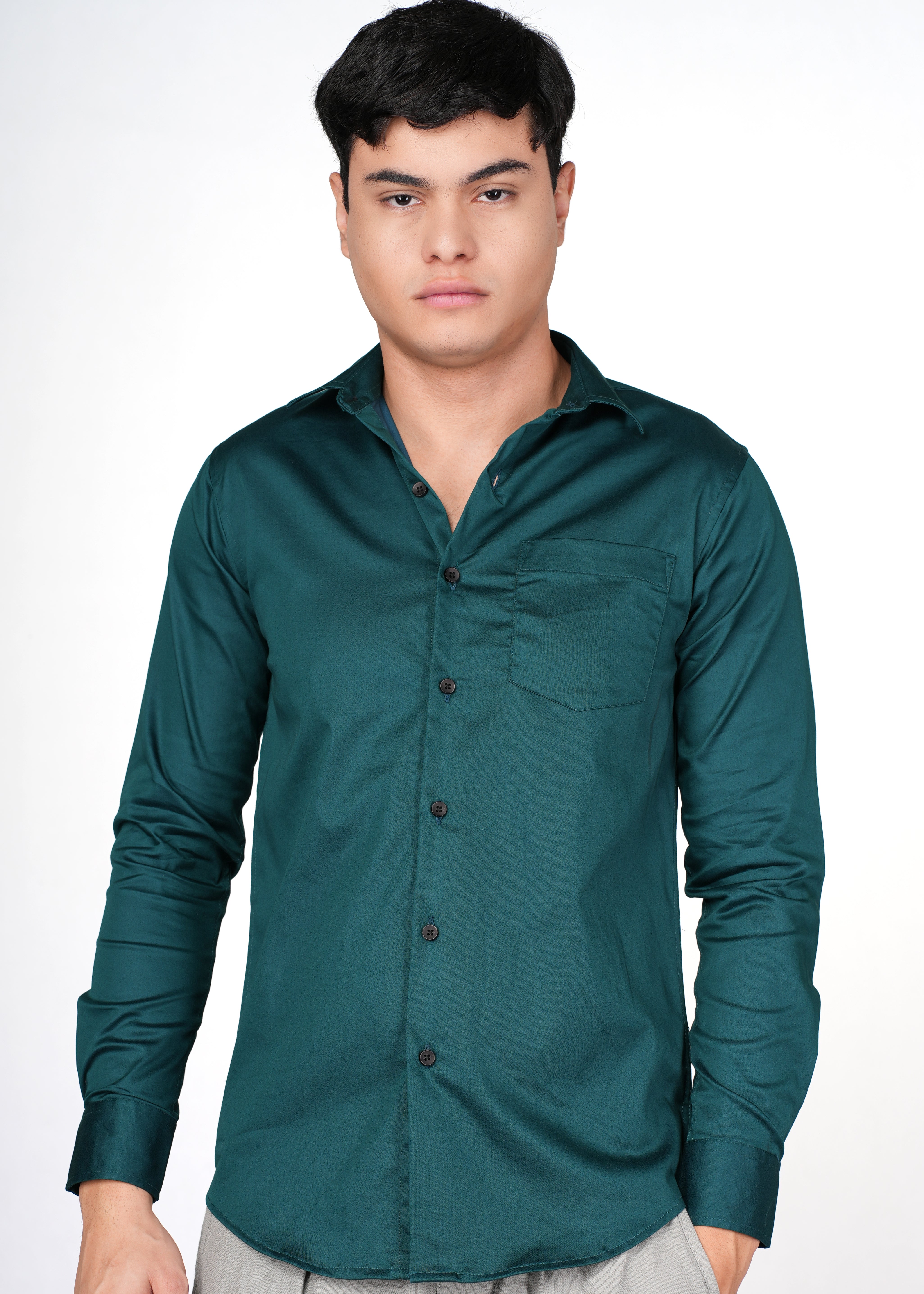 GREEN SATIN LYCRA