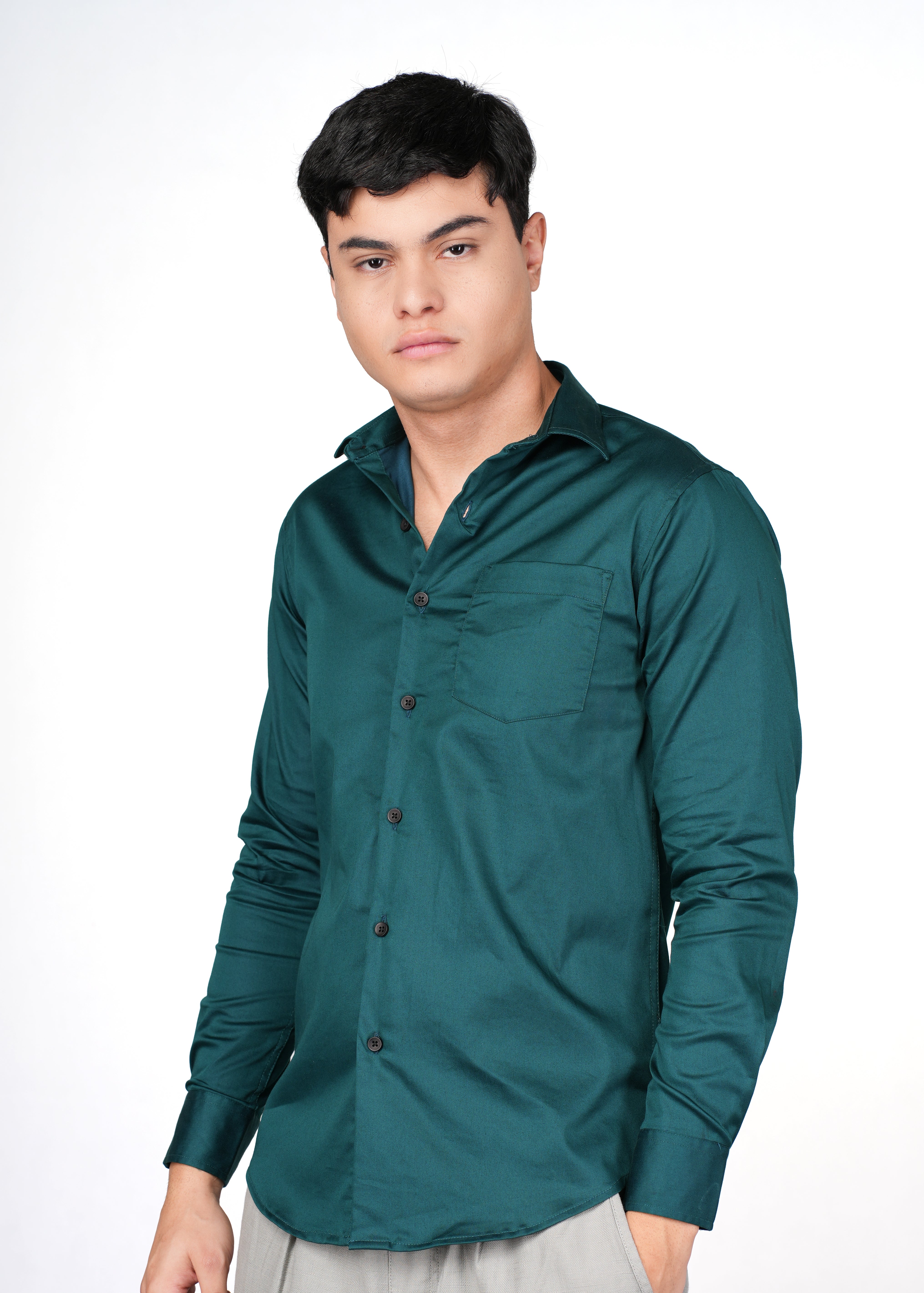 GREEN SATIN LYCRA