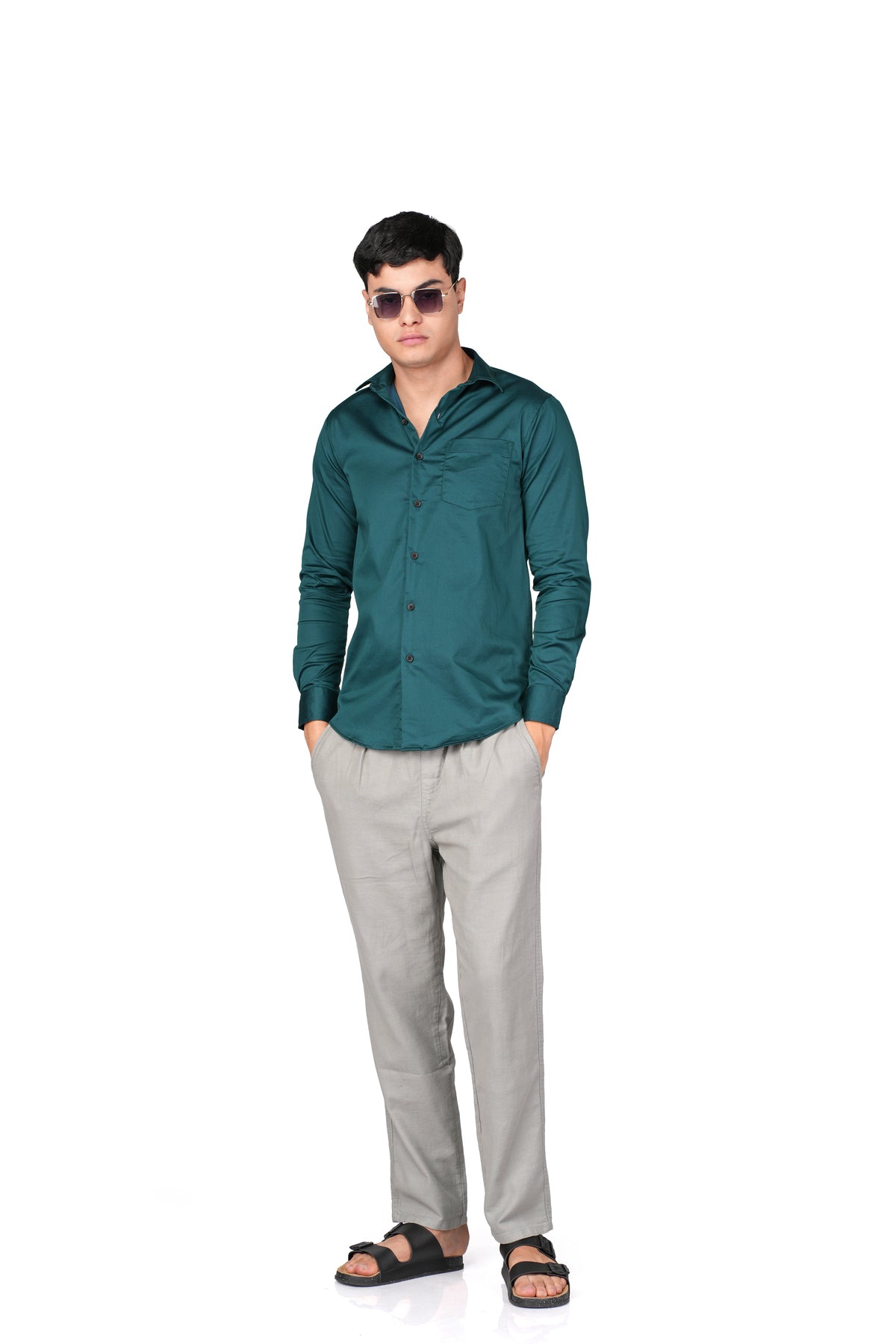 GREEN SATIN LYCRA