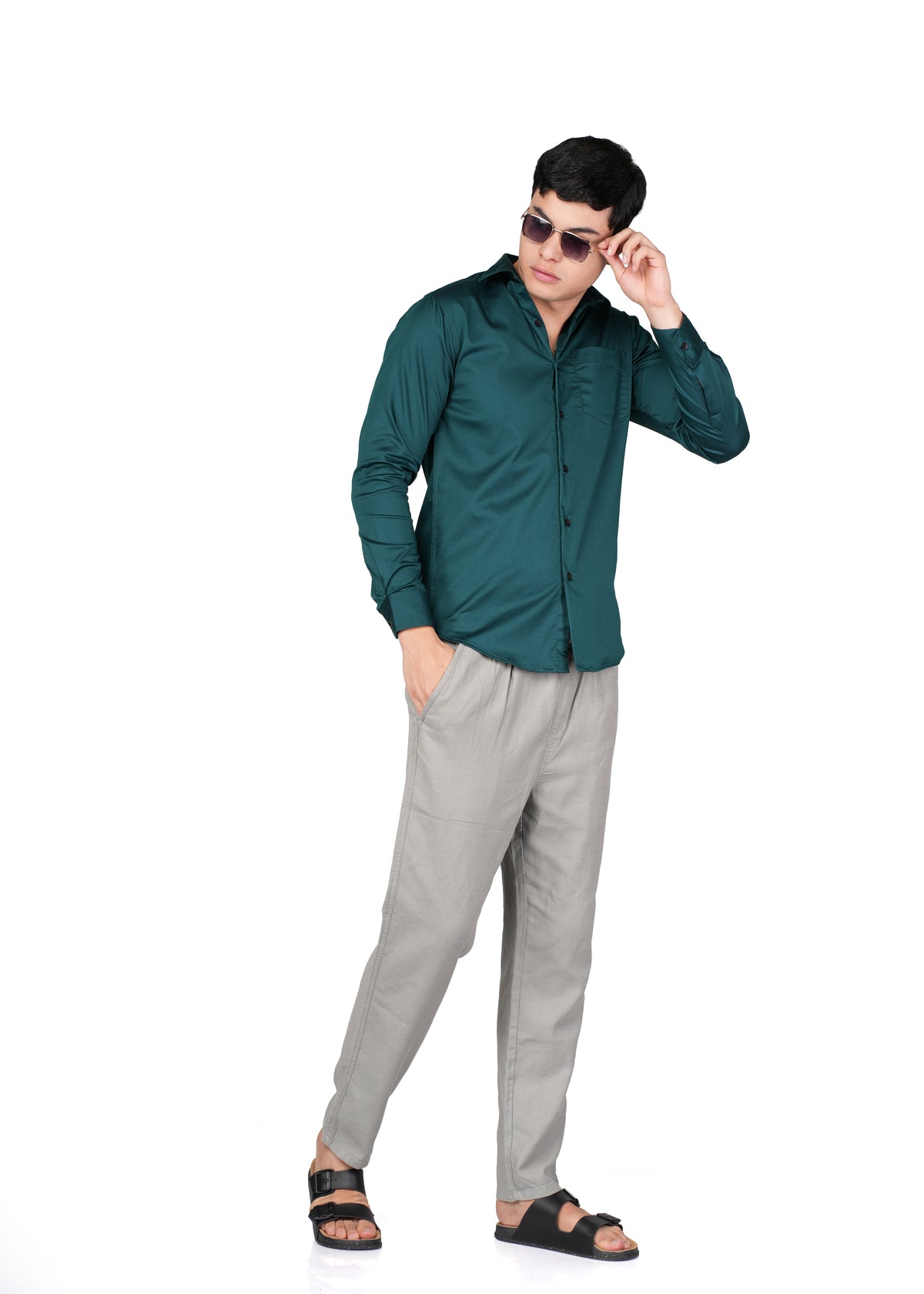 GREEN SATIN LYCRA
