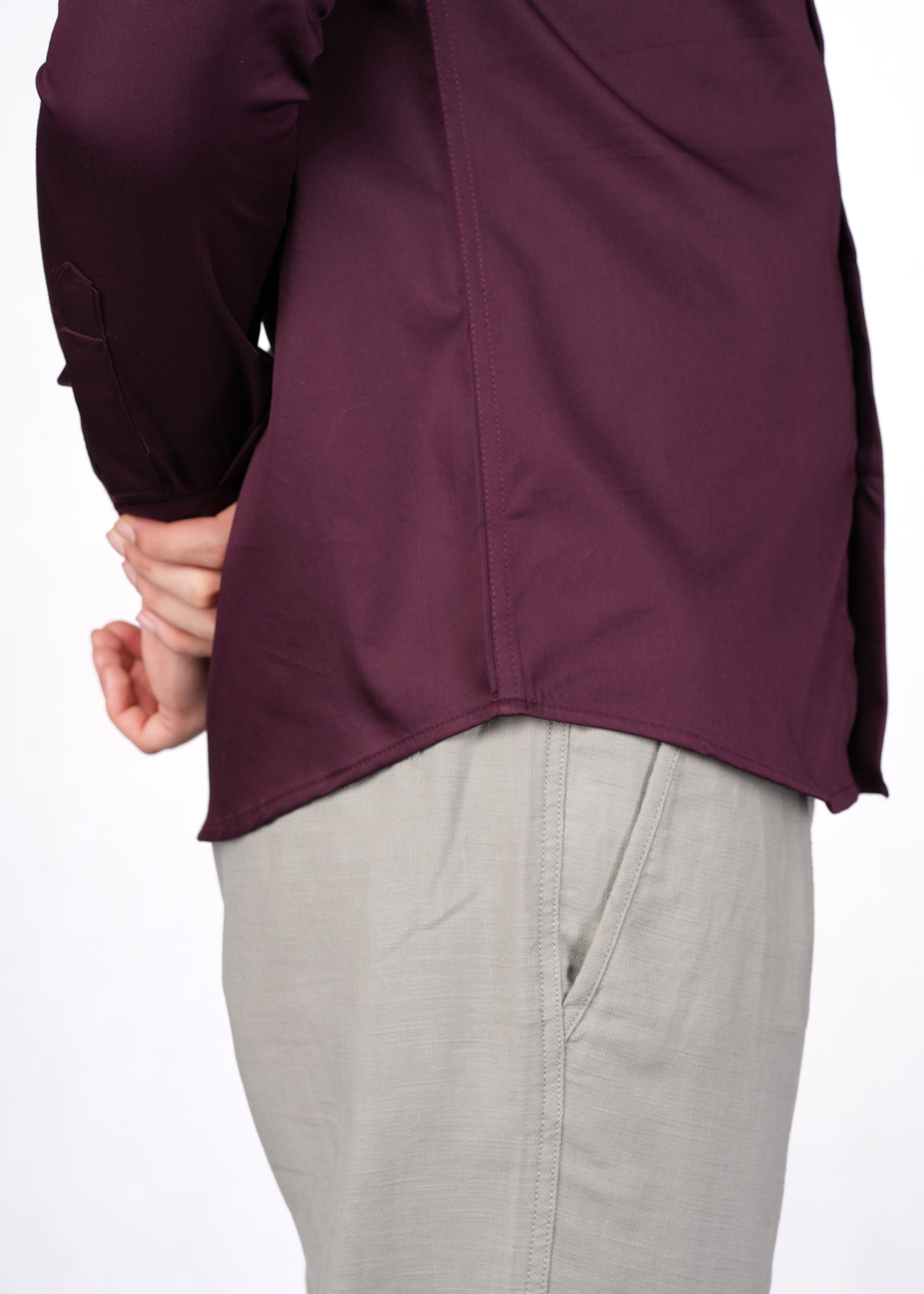 MAROON SATIN LYCRA