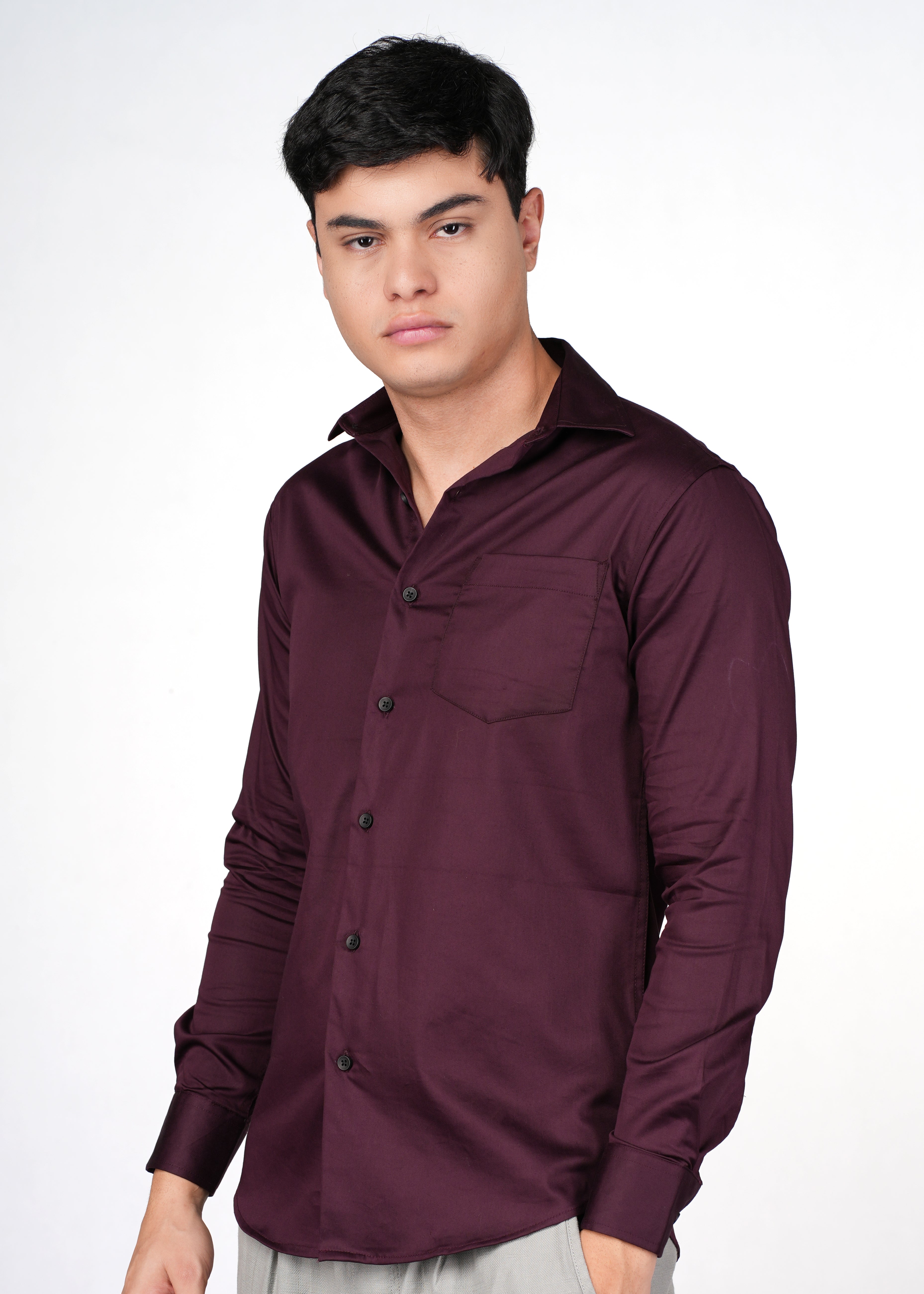 MAROON SATIN LYCRA