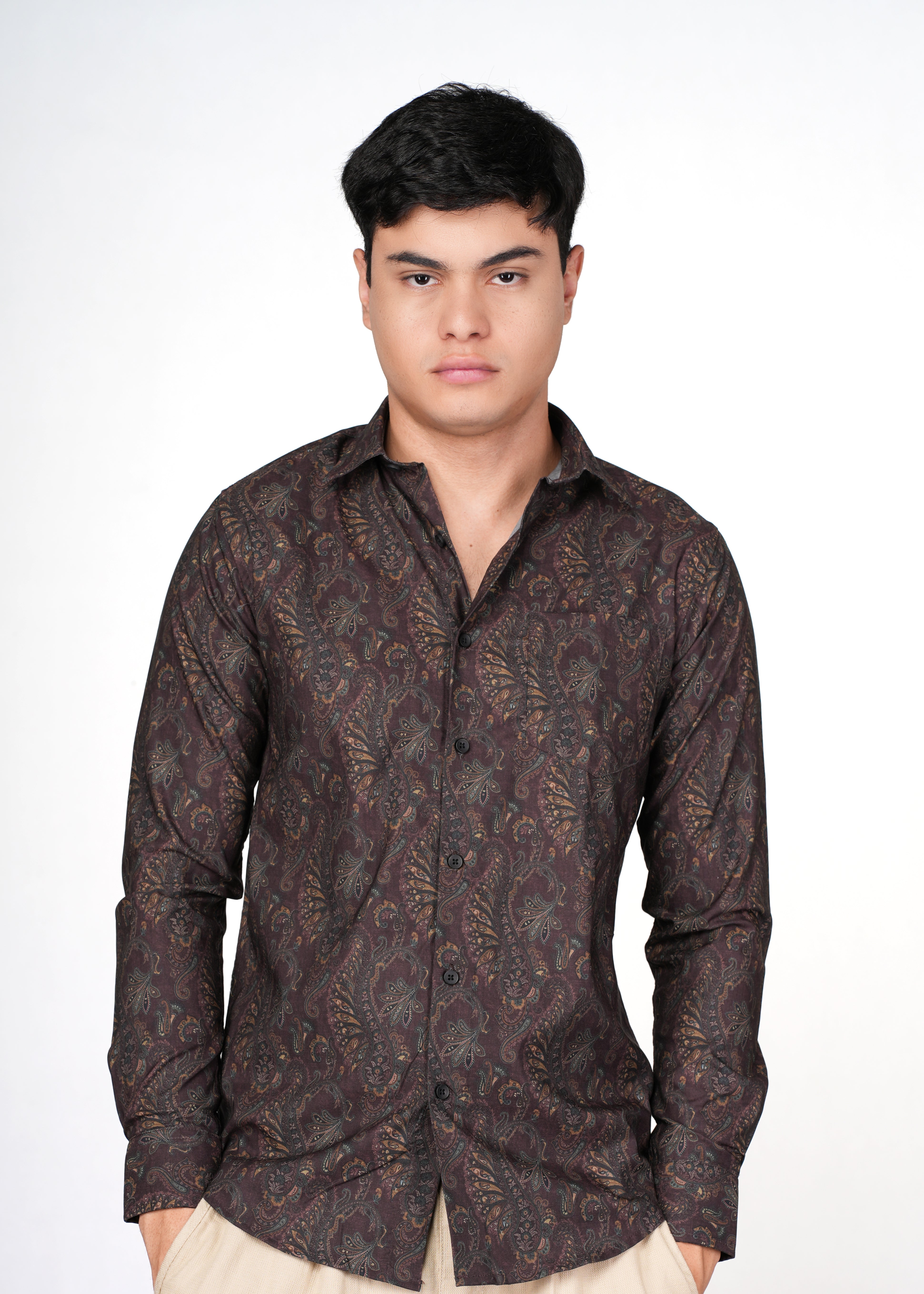 MAROON PAISLEY PRINT