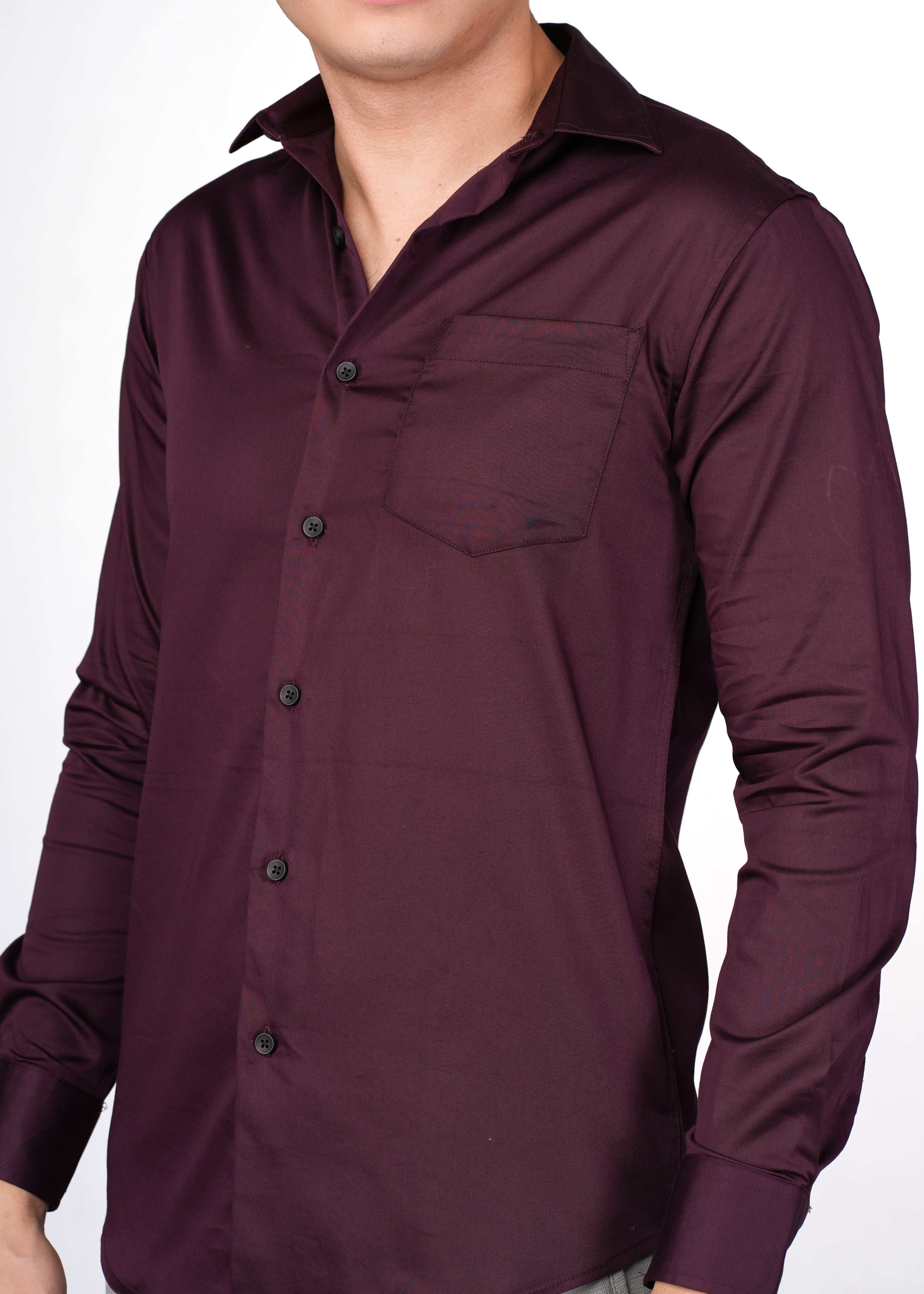 MAROON SATIN LYCRA