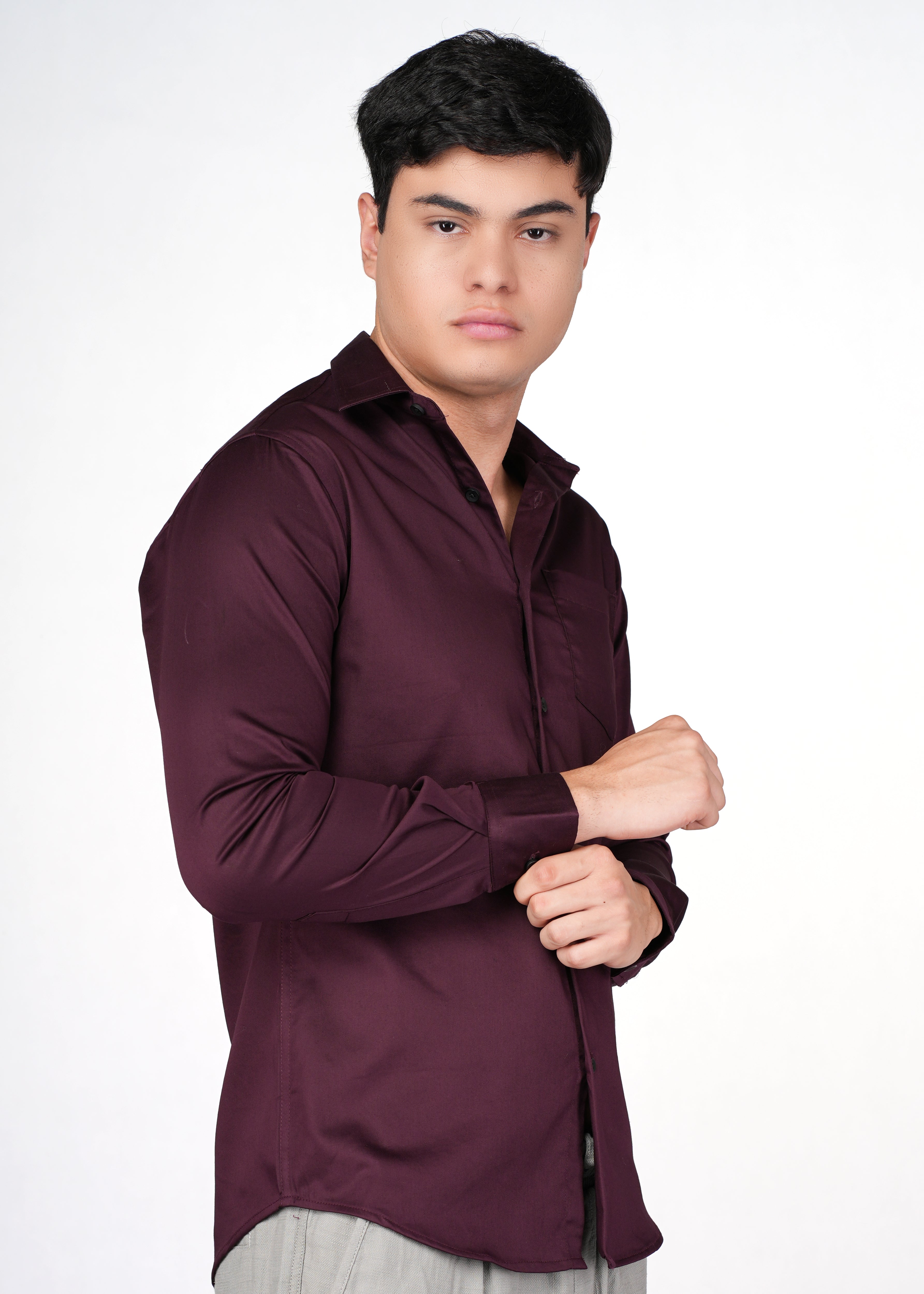 MAROON SATIN LYCRA