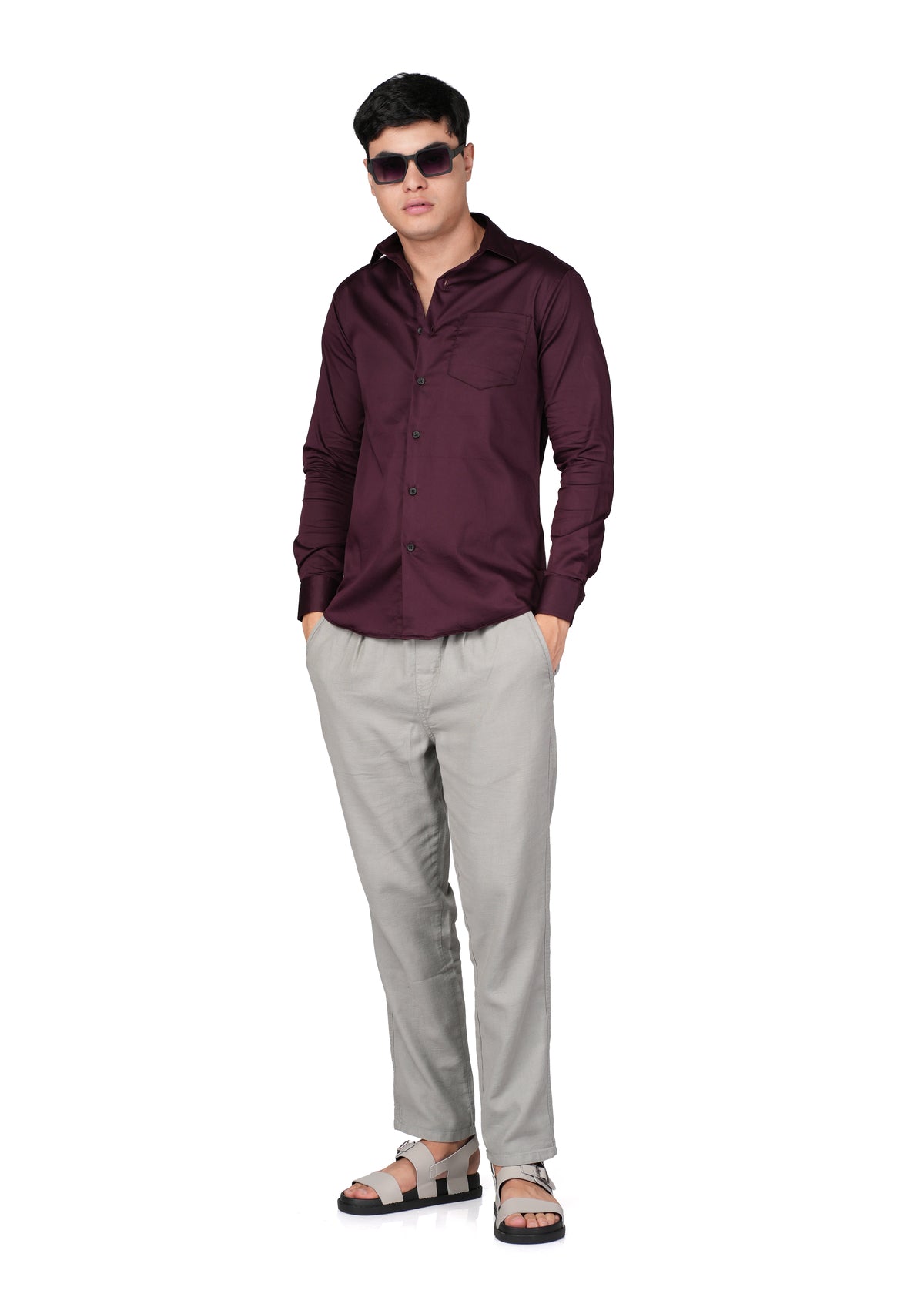 MAROON SATIN LYCRA