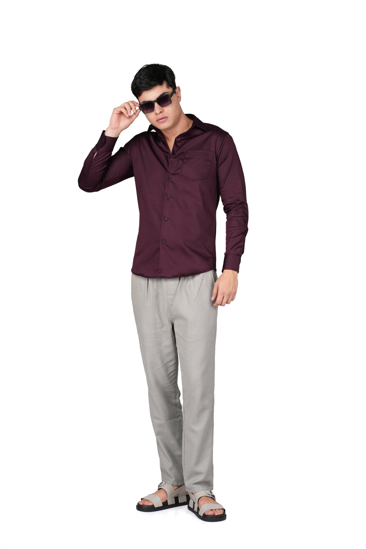 MAROON SATIN LYCRA