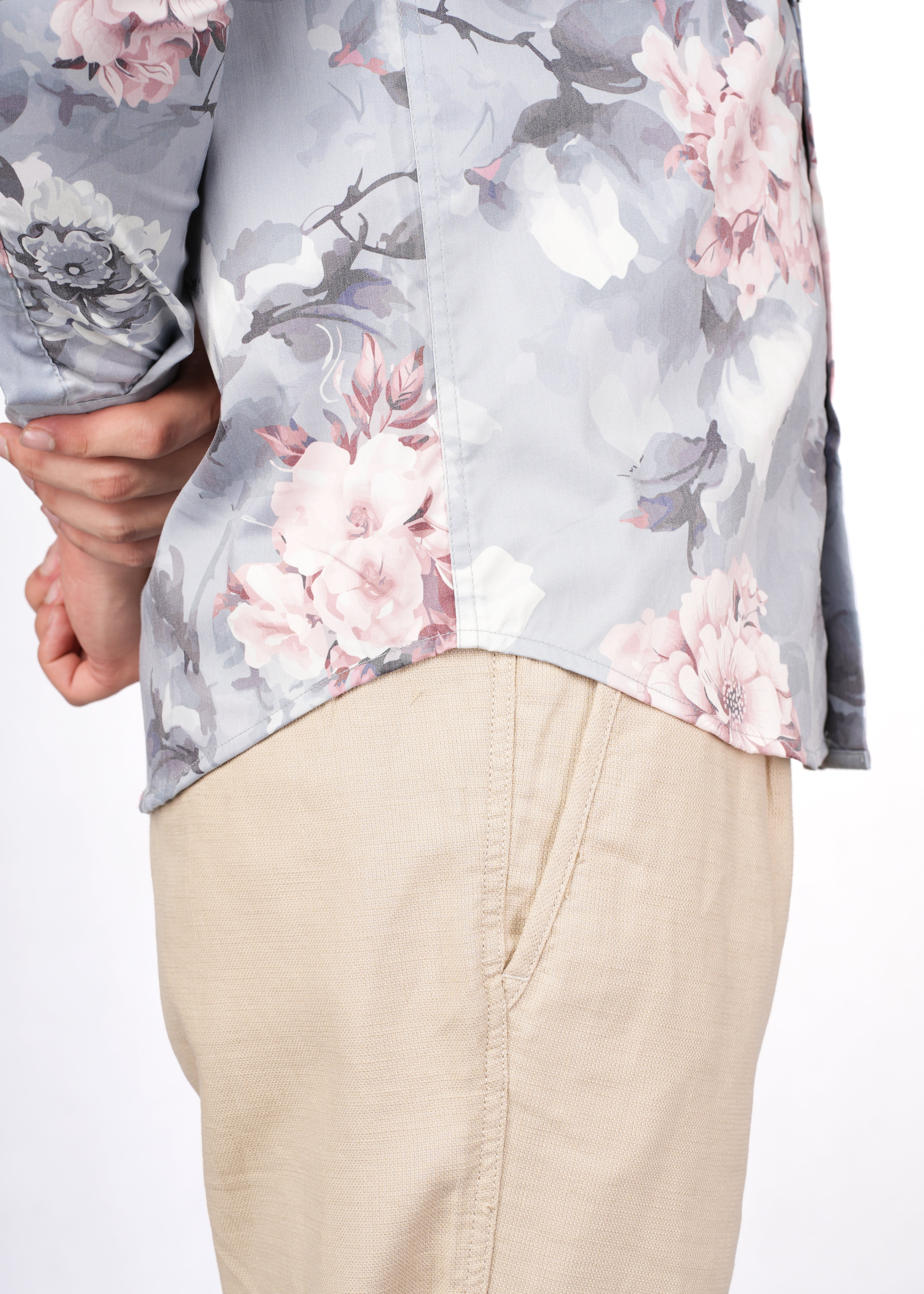 FLORAL GREY N PINK