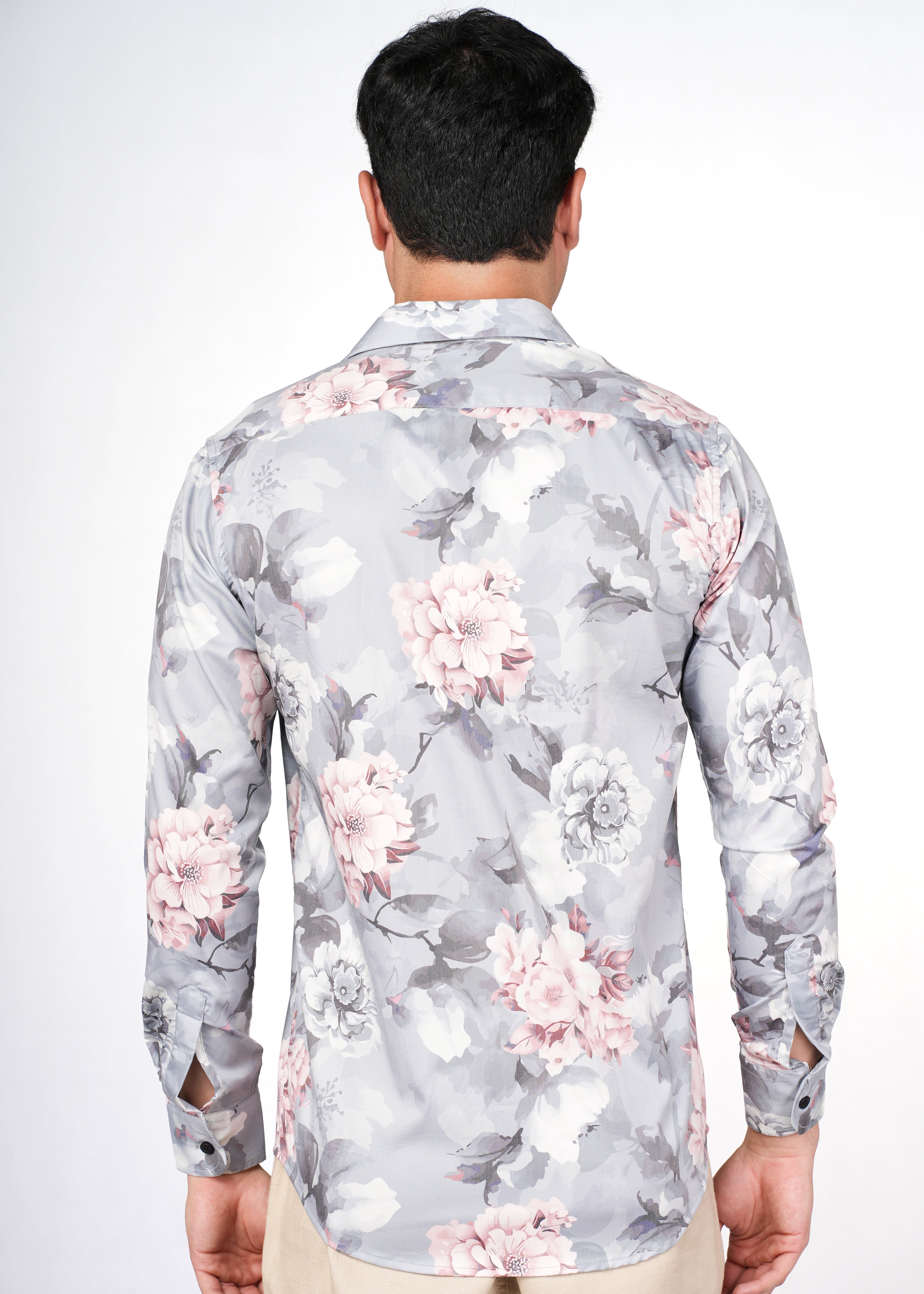 FLORAL GREY N PINK