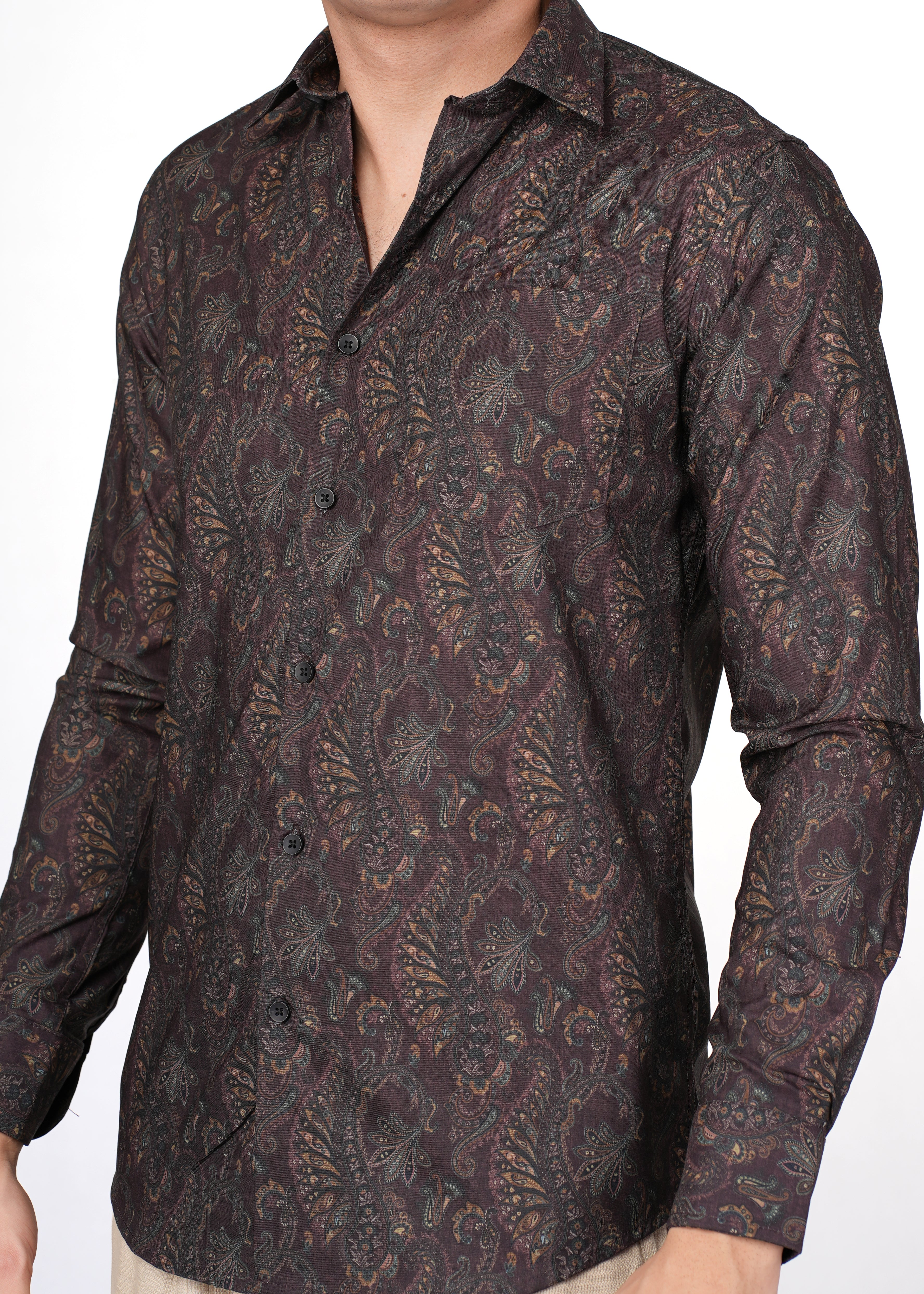 MAROON PAISLEY PRINT