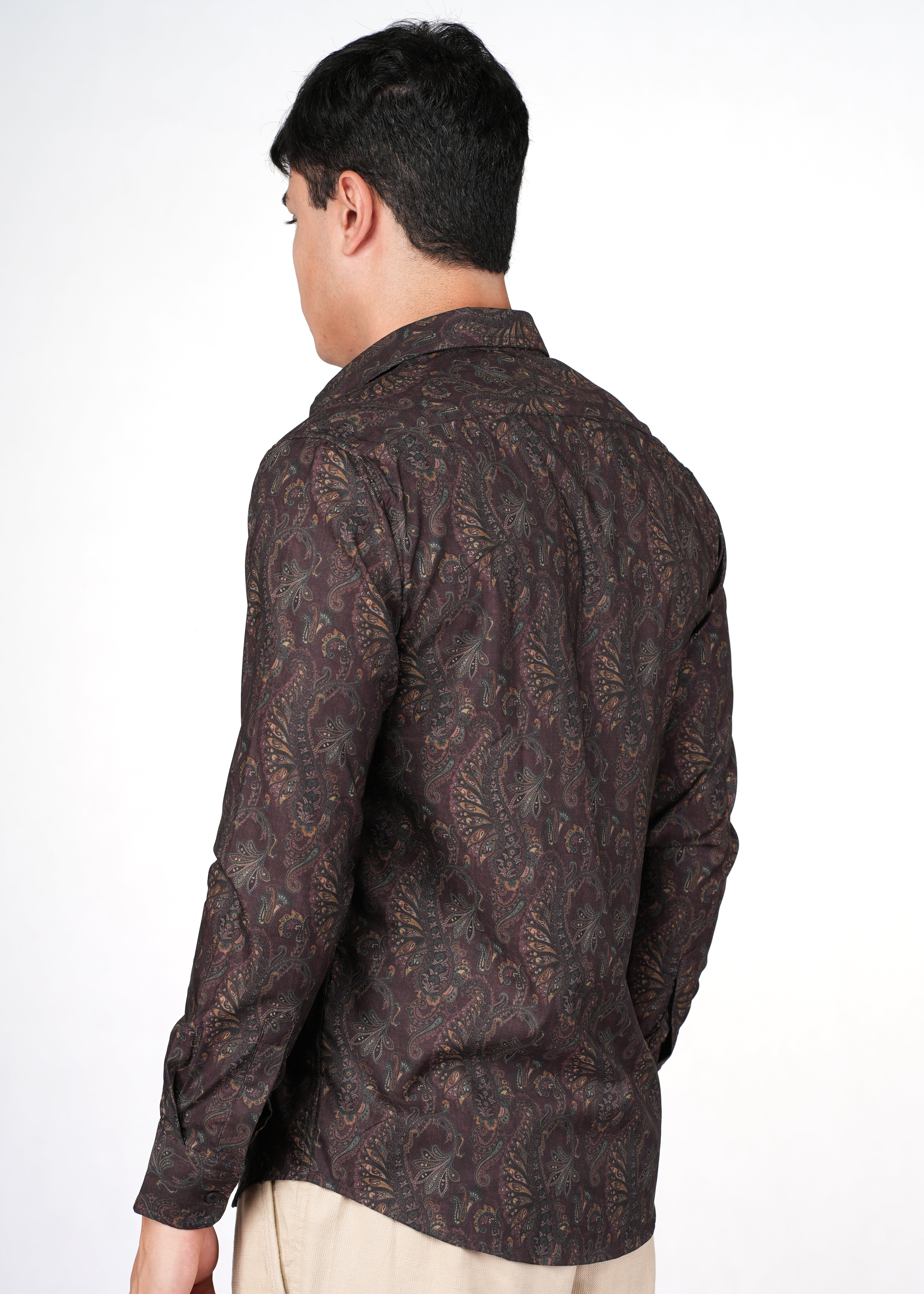 MAROON PAISLEY PRINT